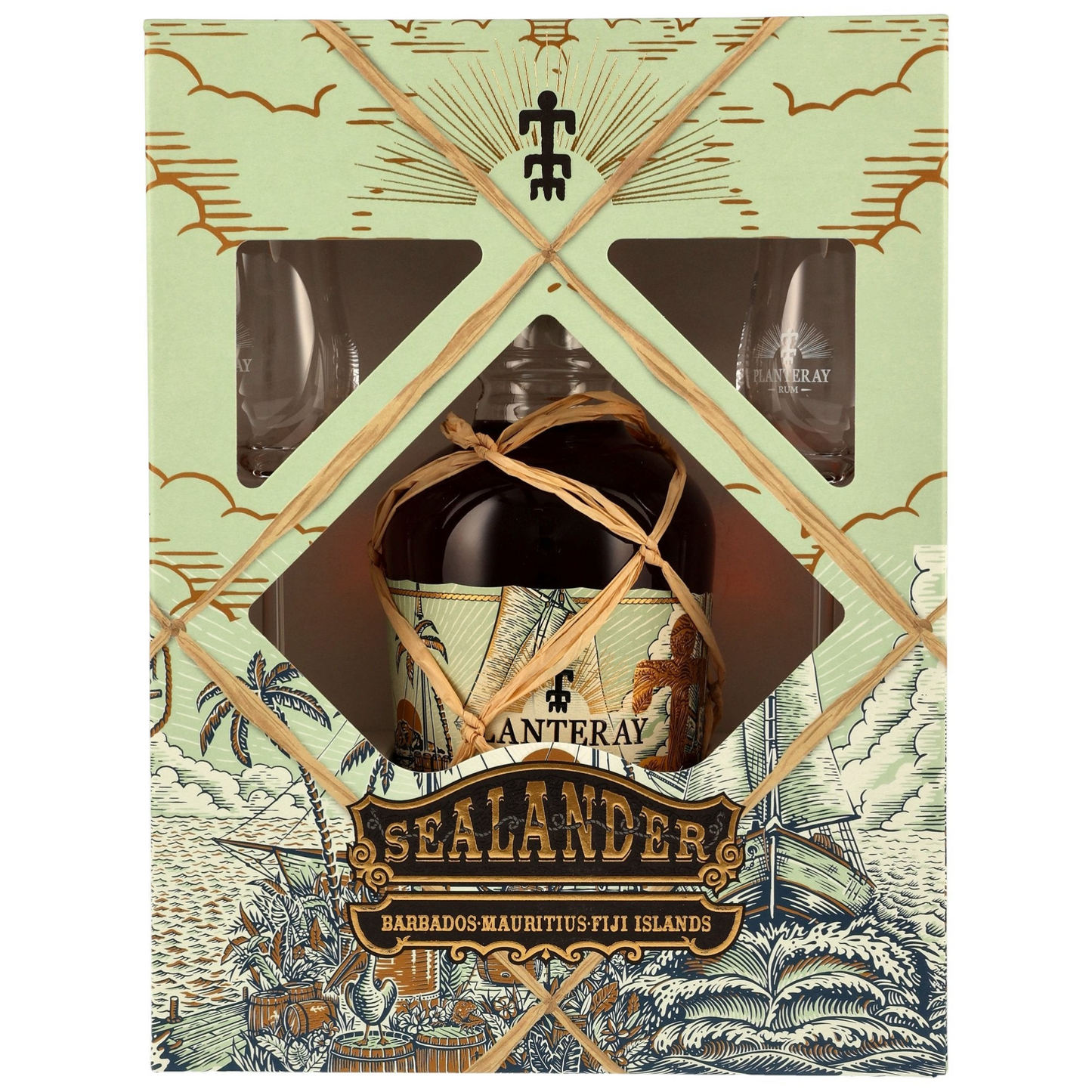 PLANTERAY - Sealander mit 2 Gläsern Geschenkset - 40% Vol.