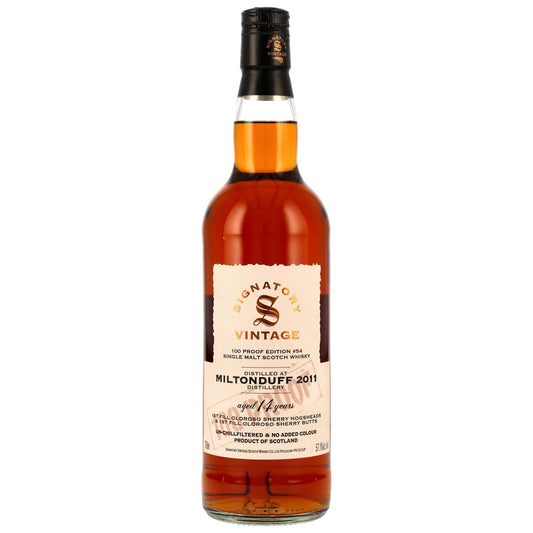 MILTONDUFF - 2011/2025 14 Jahre - 1st Fill Oloroso Sherry Casks - Signatory 100 PROOF Edition #54 - 57,1% Vol.