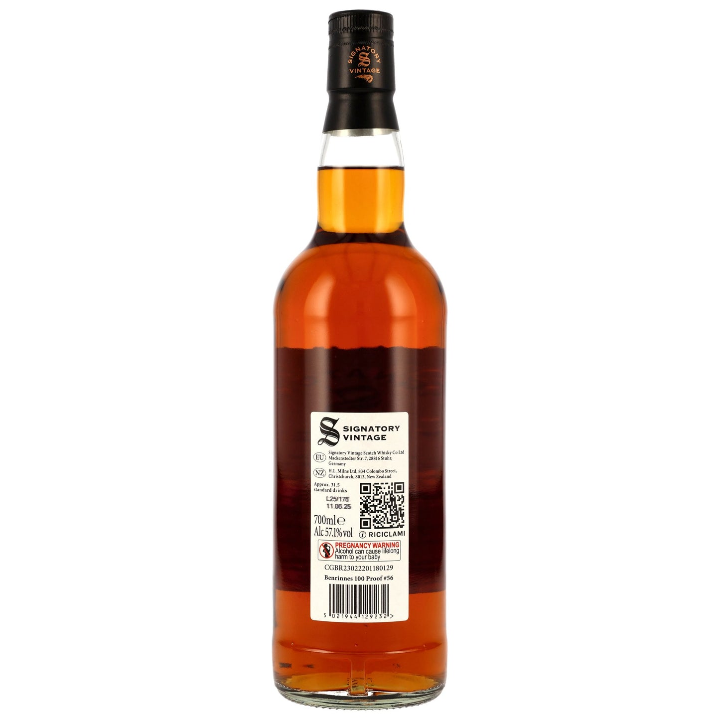 BENRINNES - 2012/2025 13 Jahre - 1st Fill & Refill Oloroso Sherry Butts - Signatory 100 PROOF Edition #56 - 57,1% Vol.