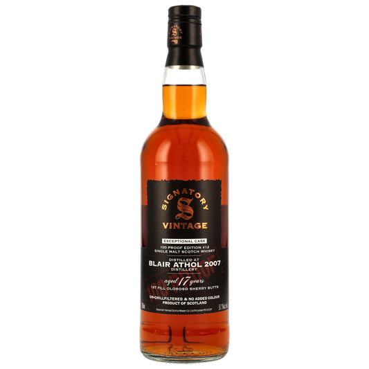 BLAIR ATHOL - 2007/2025 17 Jahre - 1st Fill Oloroso Casks - 1st Fill Oloroso Casks  Signatory 100 PROOF Exceptional Cask Edition #12 - 57,1% Vol.