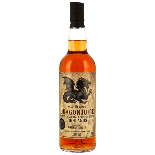 WHISKY DRUID - Dragonjuice 10 Jahre Highlands Peated Single Malt Whisky - Batch #1 - 51,1% Vol.