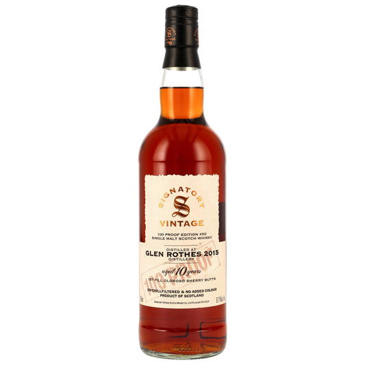 GLENROTHES - 2015/2025 – Signatory Vintage 100 Proof Edition #50 57,1% Vol.