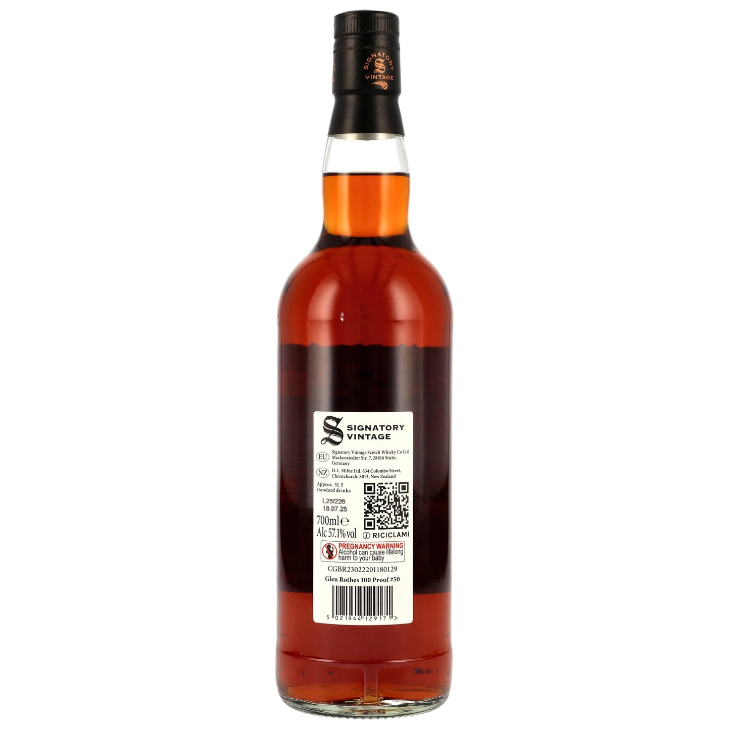 GLENROTHES - 2015/2025 – Signatory Vintage 100 Proof Edition #50 57,1% Vol.
