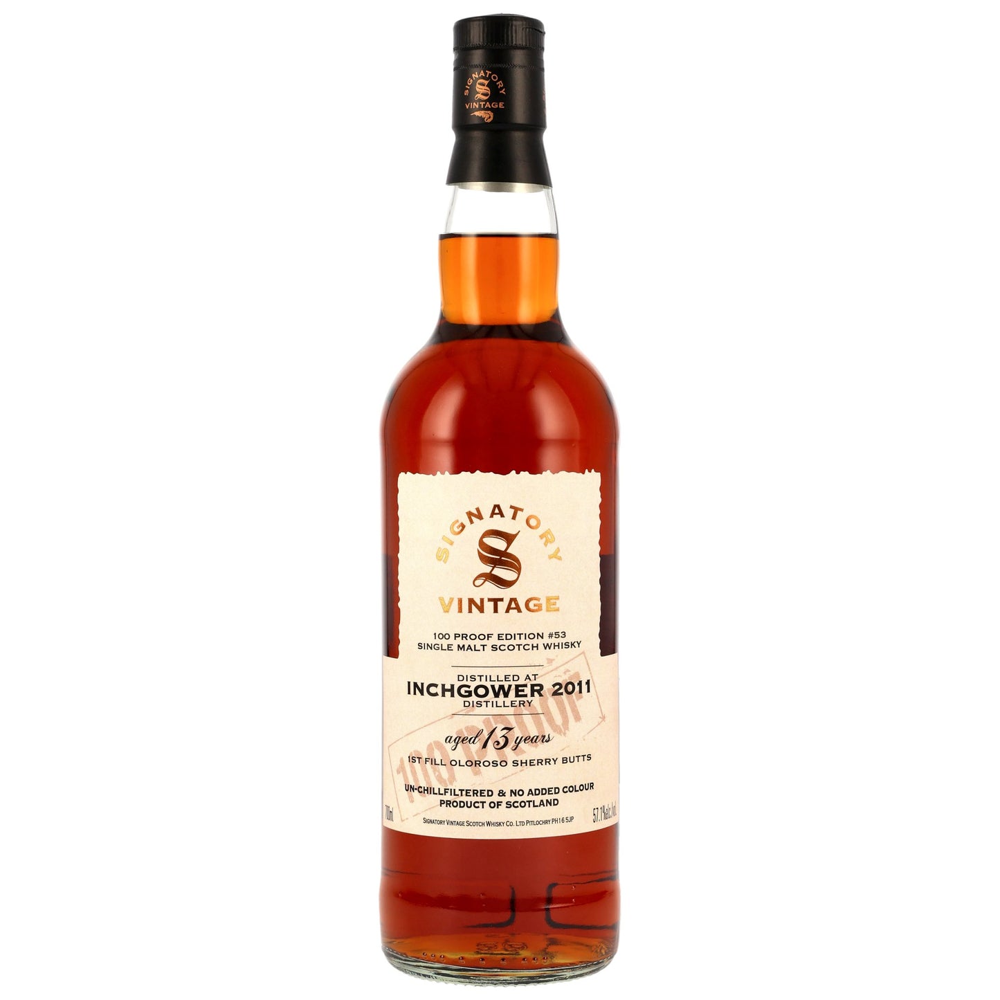 INCHGOWER - 2011/2025 – Signatory Vintage 100 Proof Edition #53 57,1% Vol.