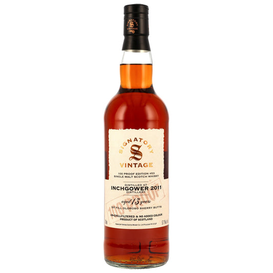 INCHGOWER - 2011/2025 – Signatory Vintage 100 Proof Edition #53 57,1% Vol.