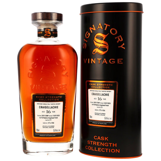 CRAIGELLACHIE - 2019/2025 16 Jahre - 1st Fill Madeira Hogshead Finish #211 - Signatory Cask Strength Collection - 55,6% Vol.