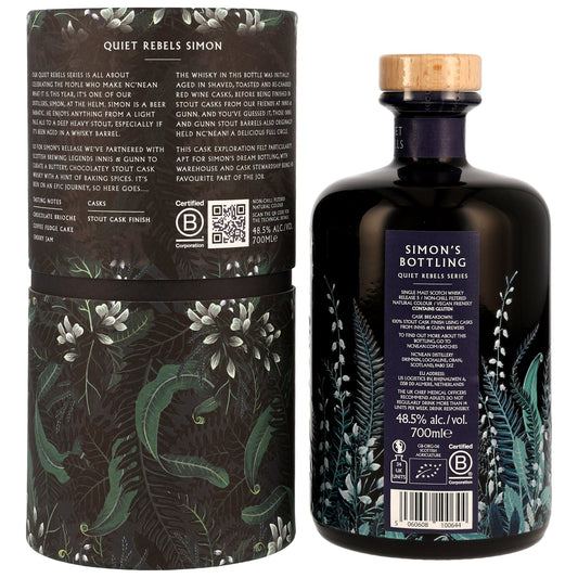 NC'NEAN - Organic Single Malt Whisky Stout Cask Finish - Quiet Rebels: Simon - 48.5% Vol.