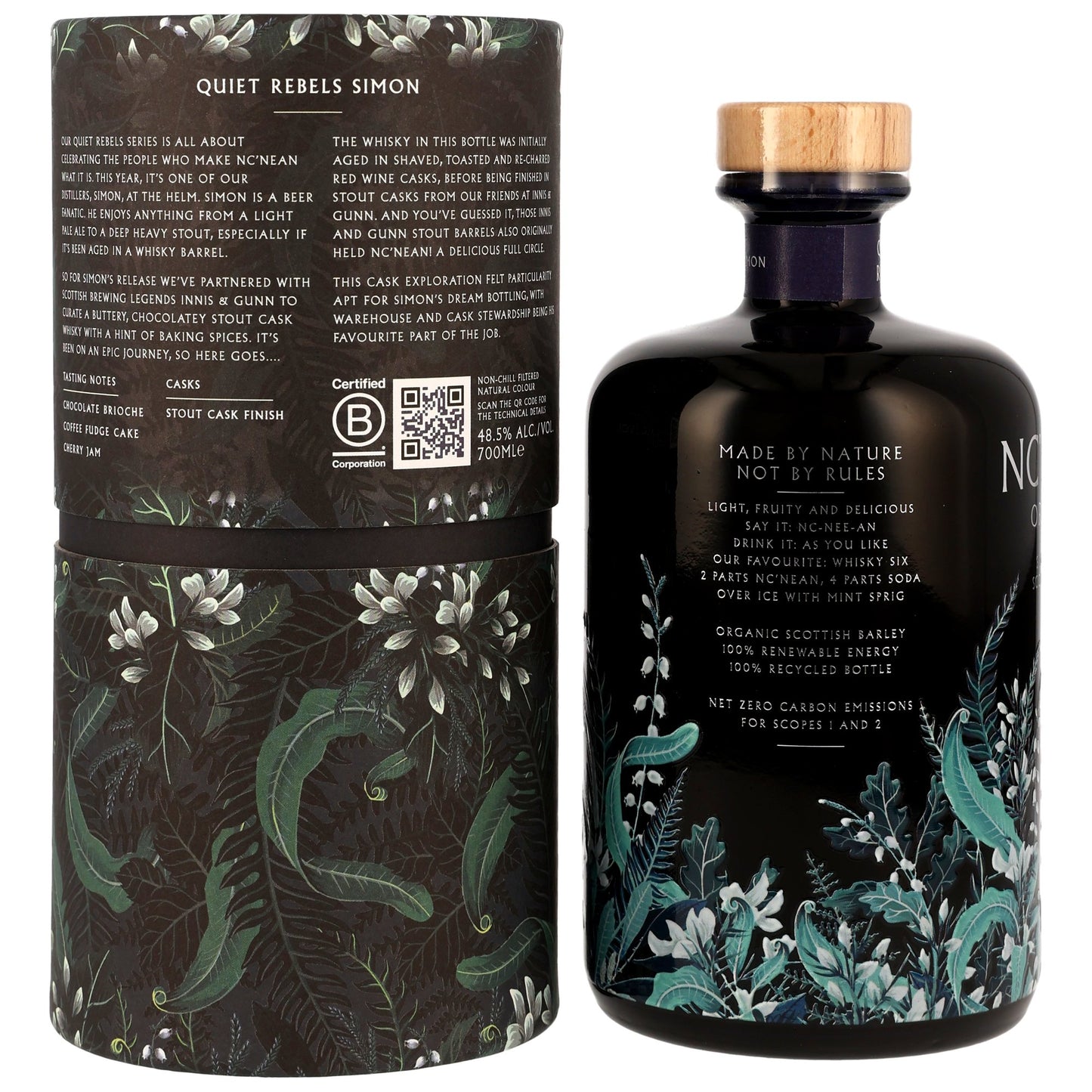 NC'NEAN - Organic Single Malt Whisky Stout Cask Finish - Quiet Rebels: Simon - 48.5% Vol.