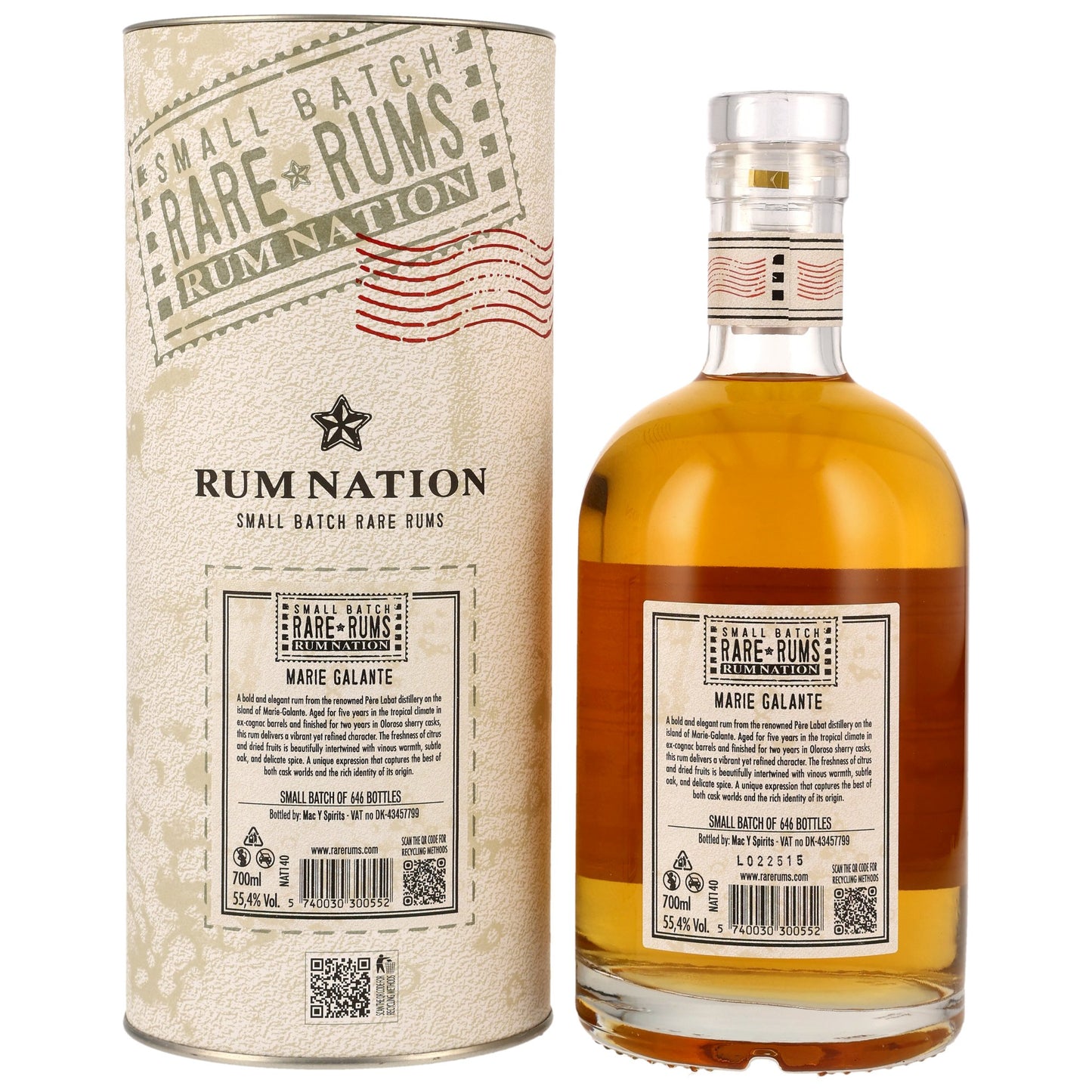 RUM NATION - Marie Galante Guadeloupe 7 Jahre - 55,4% Vol.