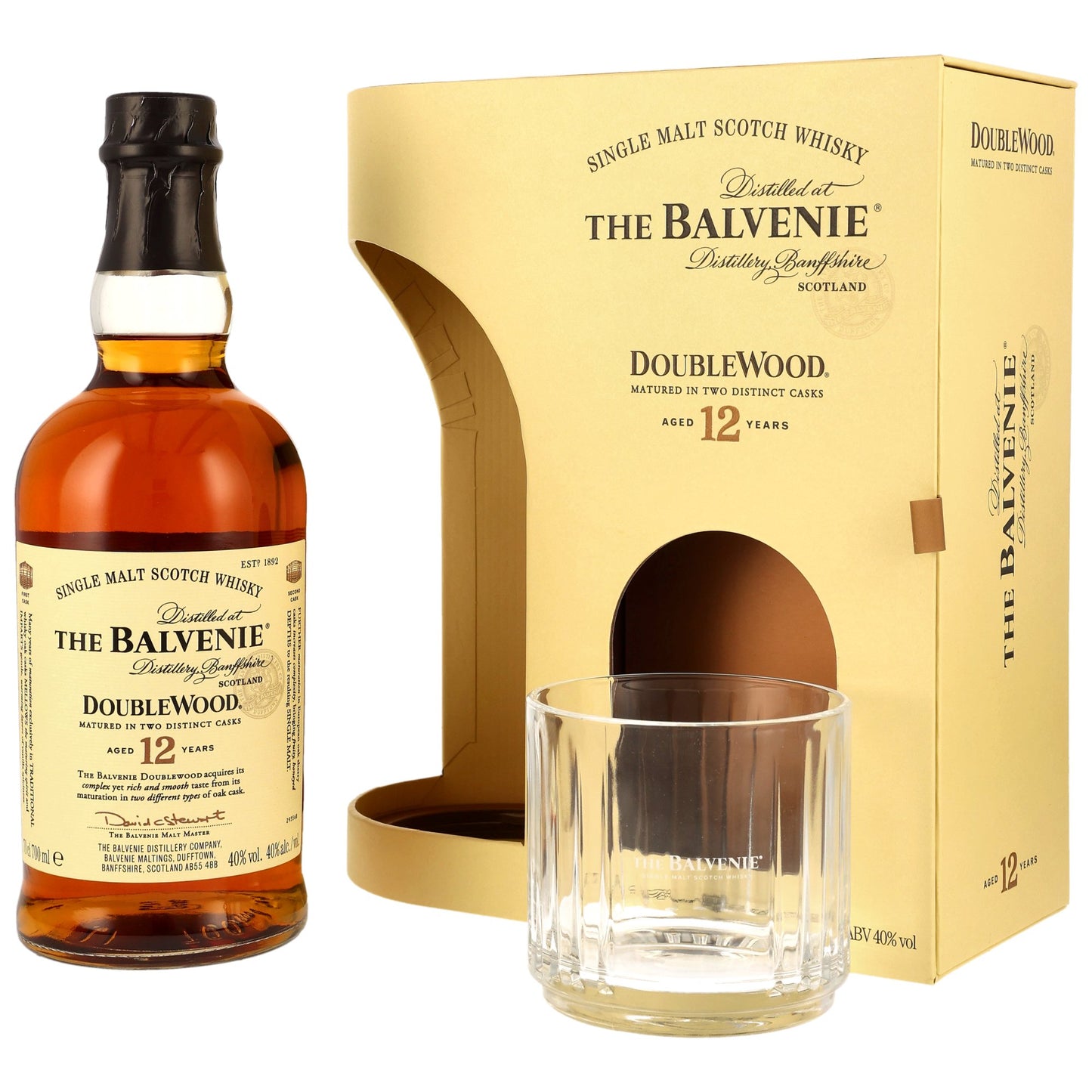 BALVENIE - 12 Jahre Double Wood Geschenkset - 40% Vol.