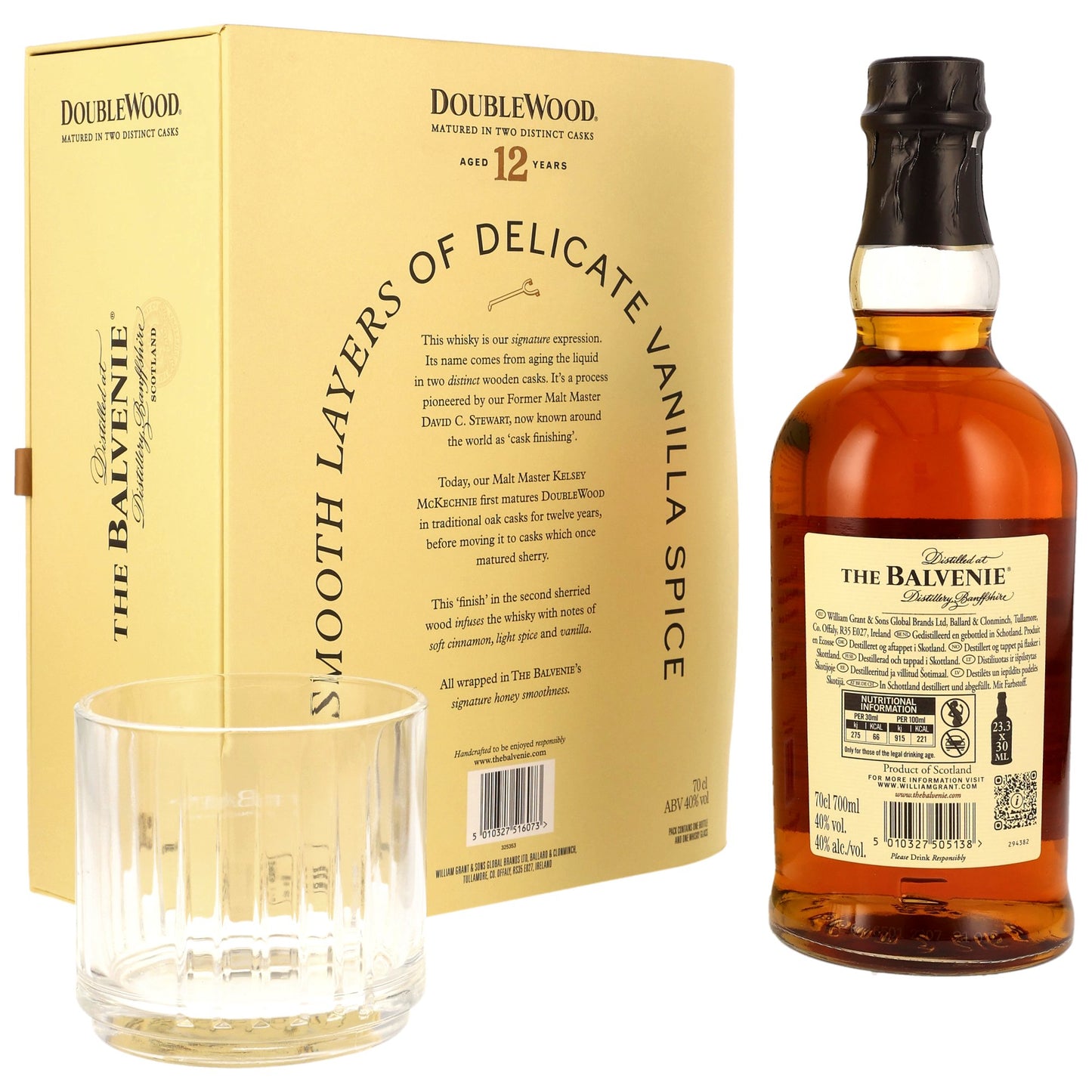 BALVENIE - 12 Jahre Double Wood Geschenkset - 40% Vol.