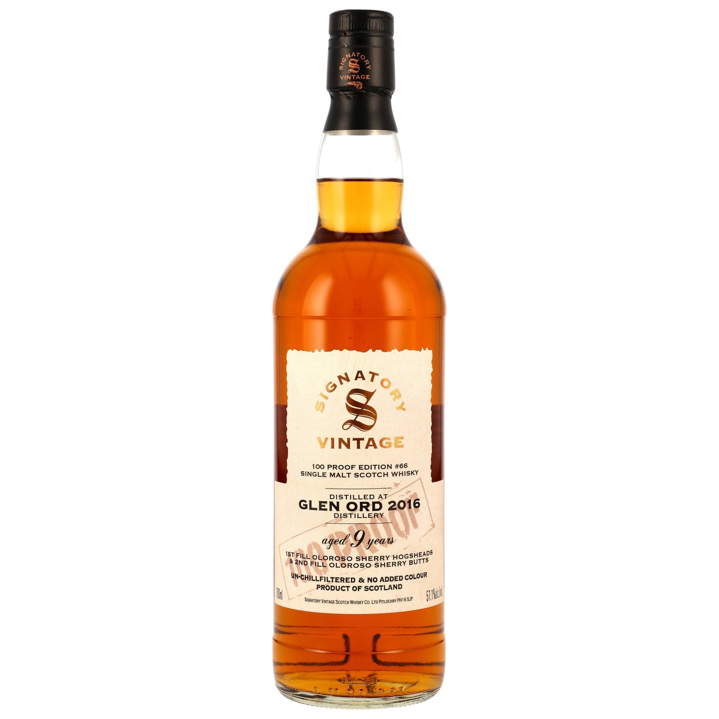 GLEN ORD - 9 Jahre 1st & 2nd Fill Oloroso Sherry Casks Signatory 100 PROOF Edition #66 - 57,1% Vol.