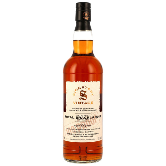 ROYAL BRACKLA - 11 Jahre 1st Fill Oloroso Sherry & Bourbon Casks - Signatory 100 PROOF Edition #67 - 57,1% Vol.