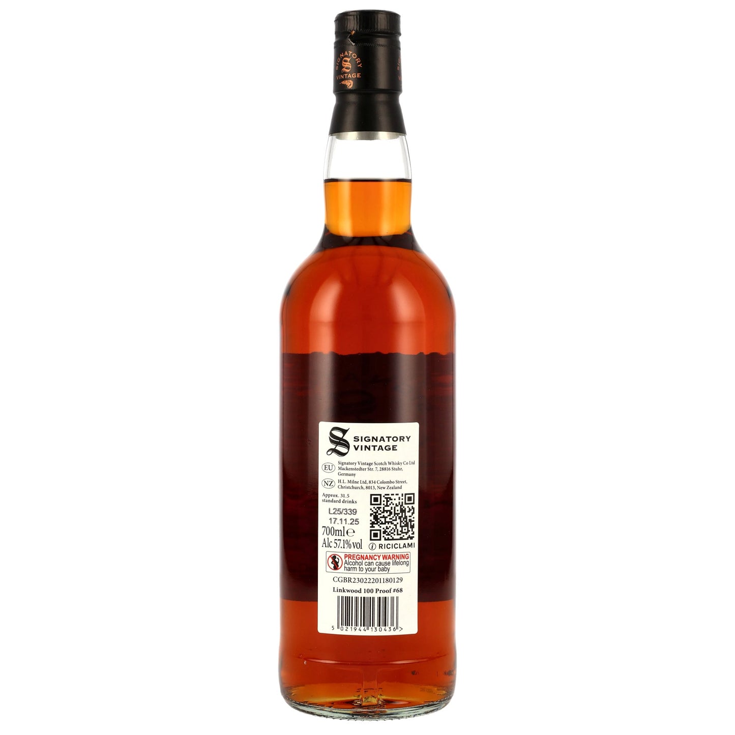 LINKWOOD - 12 Jahre 1st & 2nd Fill Oloroso Sherry Butts Signatory 100 PROOF Edition #68 - 57,1% Vol.