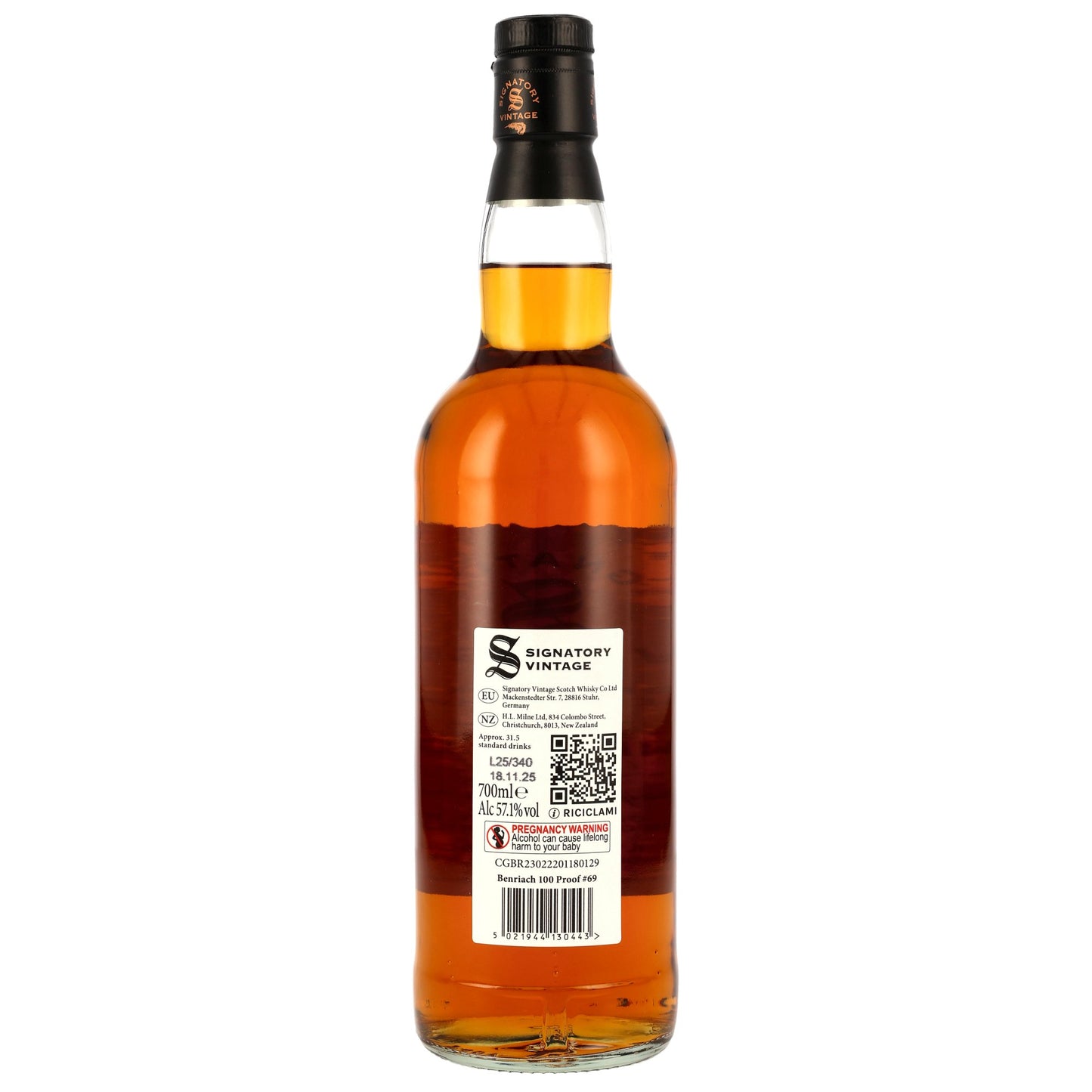 BENRIACH - 12 Jahre 1st Fill Oloroso Sherry & Bourbon Casks Signatory 100 PROOF Edition #69 - 57,1% Vol.