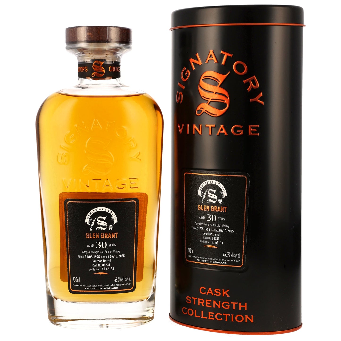 GLEN GRANT - 1995/2025 30 Jahre Bourbon Barrel #88231 Symingtons Choice - 49,5% Vol.