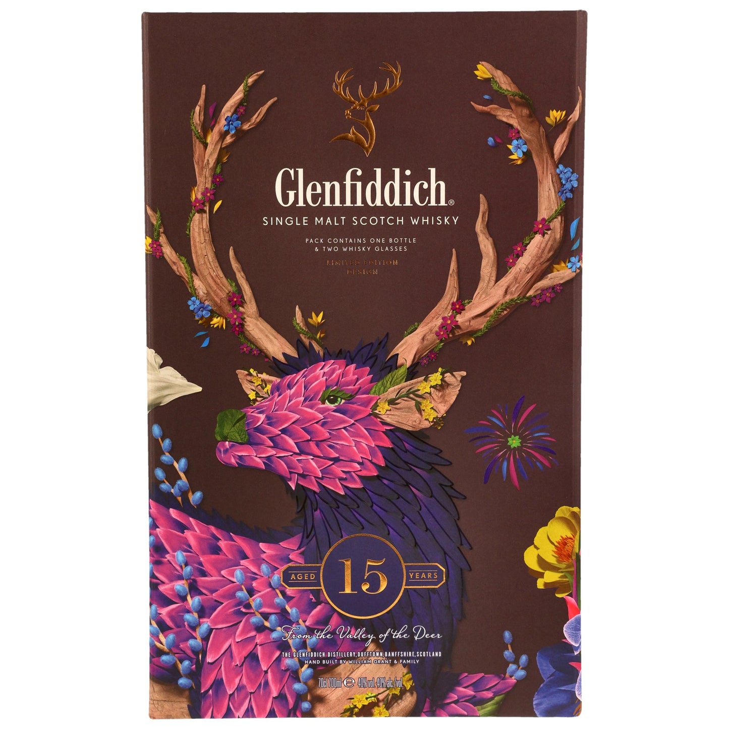 GLENFIDDICH - 15 Jahre + 2 Gläser - 40% Vol.