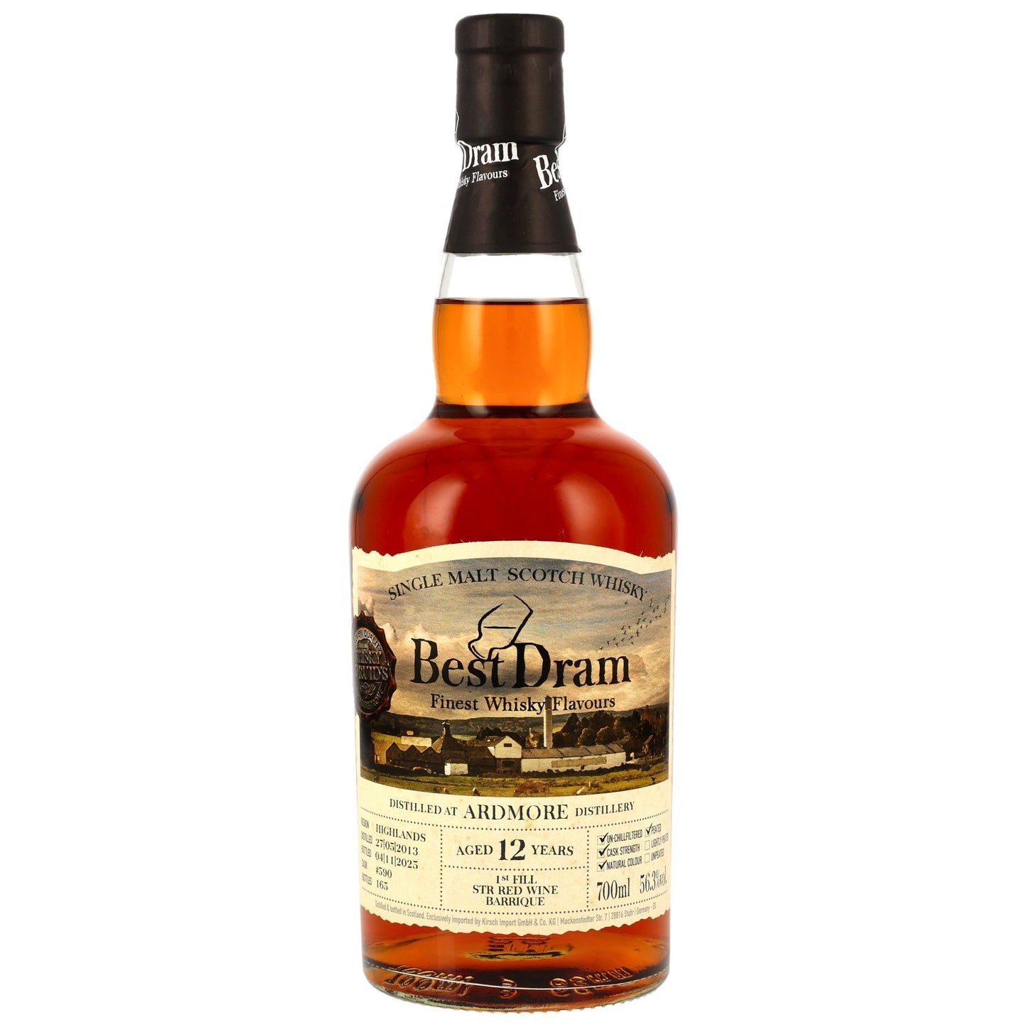 BEST DRAM - Ardmore 2013/2025 12 Jahre 1st Fill STR Wine Barrique #590 - 56,3% Vol.