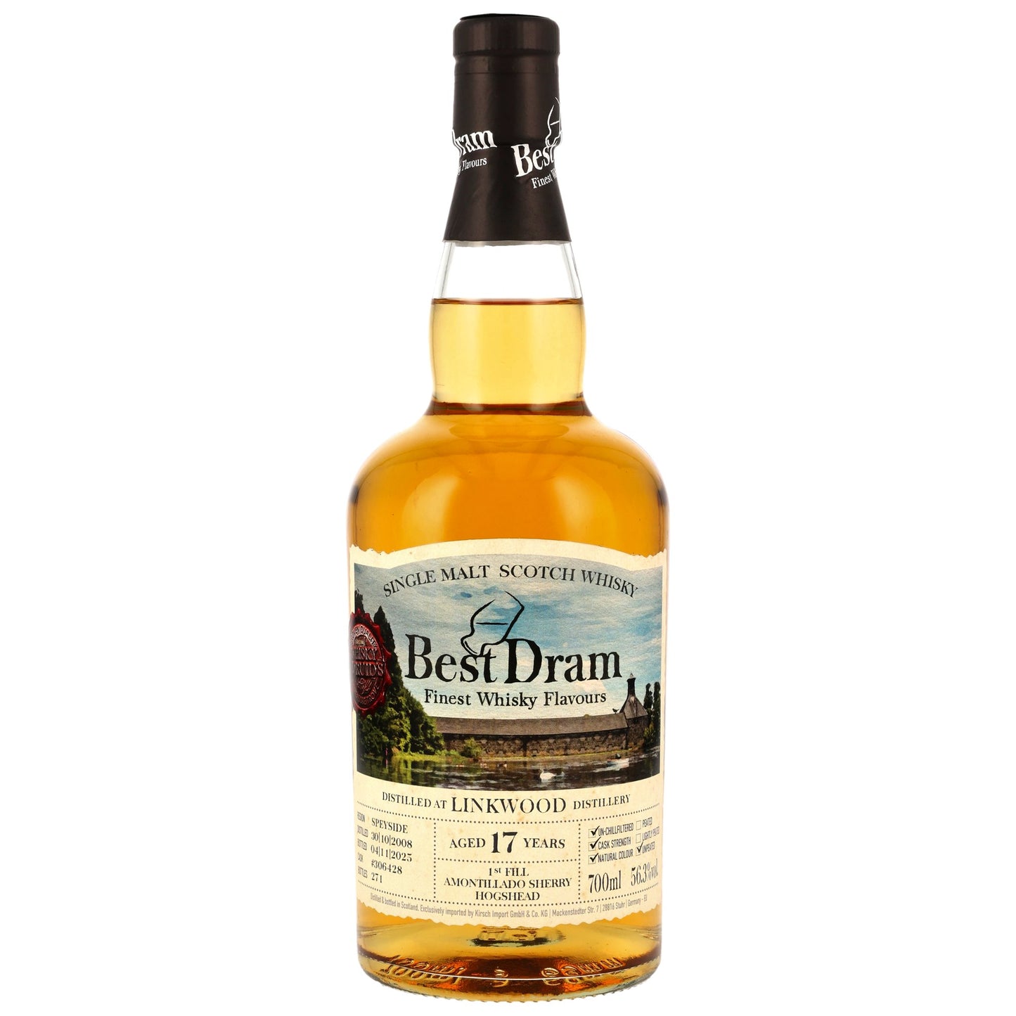 BEST DRAM - Linkwood 2008/2025 17 Jahre 1st Fill Amontillado Sherry Hogshead #306428 - 56,3% Vol.