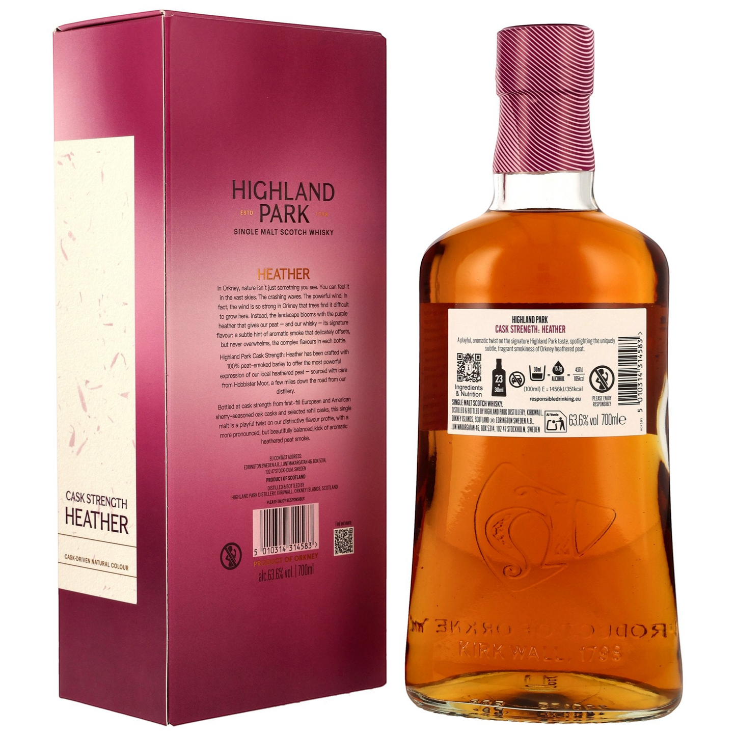 HIGHLAND PARK - Heather 1st Fill Seasoned Sherry Casks + Refill Casks Cask Strength - 63,6% Vol.