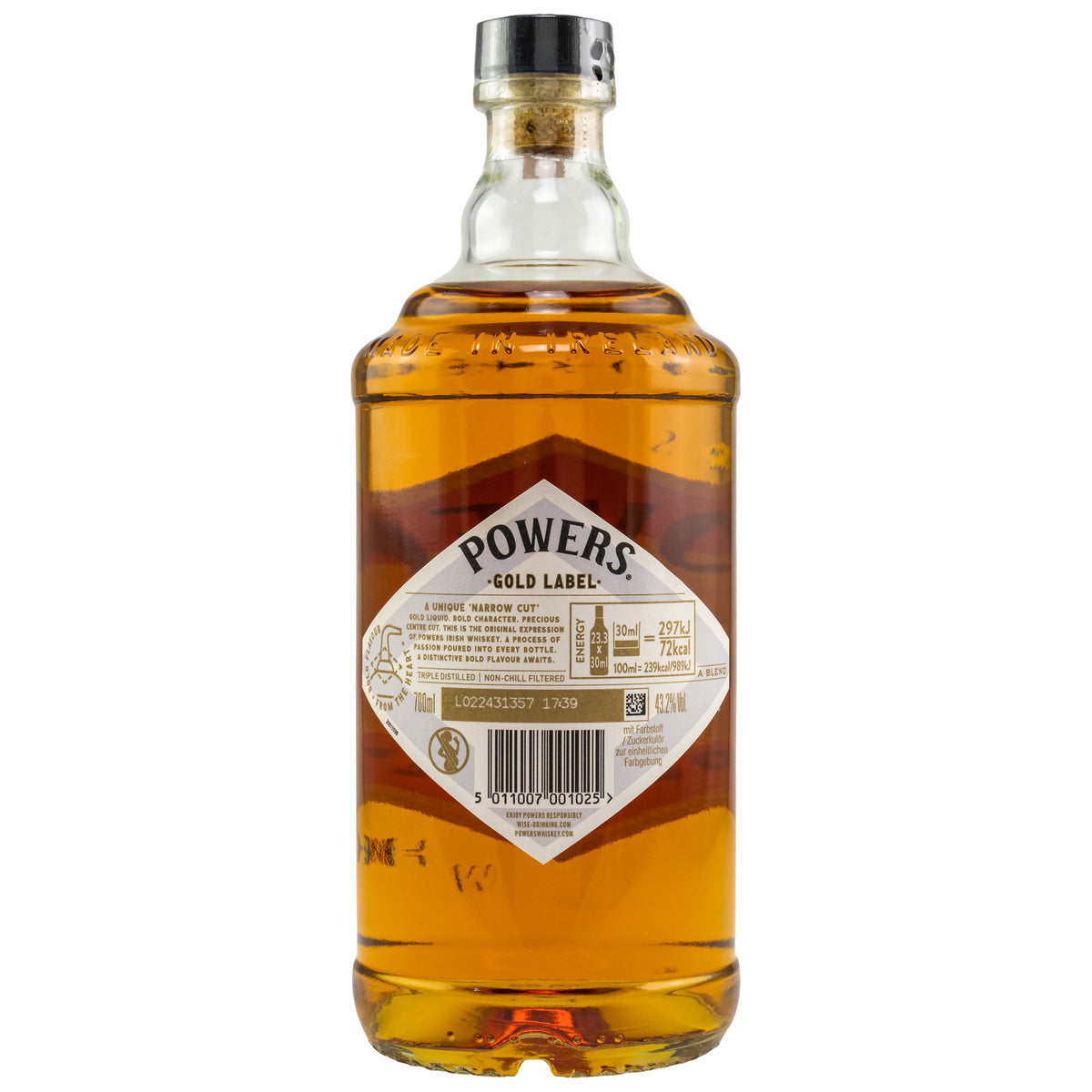 POWERS - Gold Label Irish Whiskey - 43,2% Vol. – 0,7 Liter – Ansicht 2