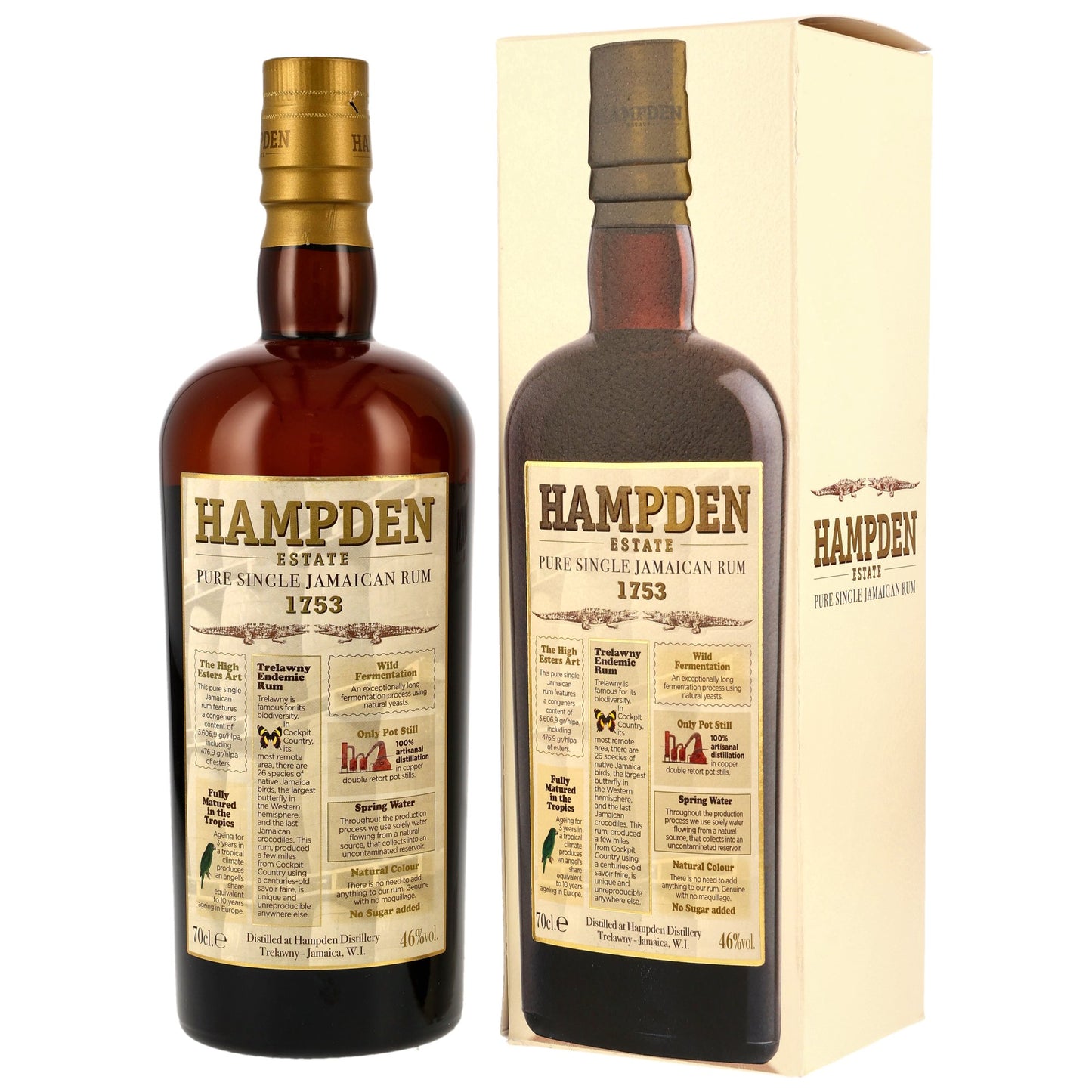 HAMPDEN - 1753 Pure Single Jamaican Rum - 46% Vol.
