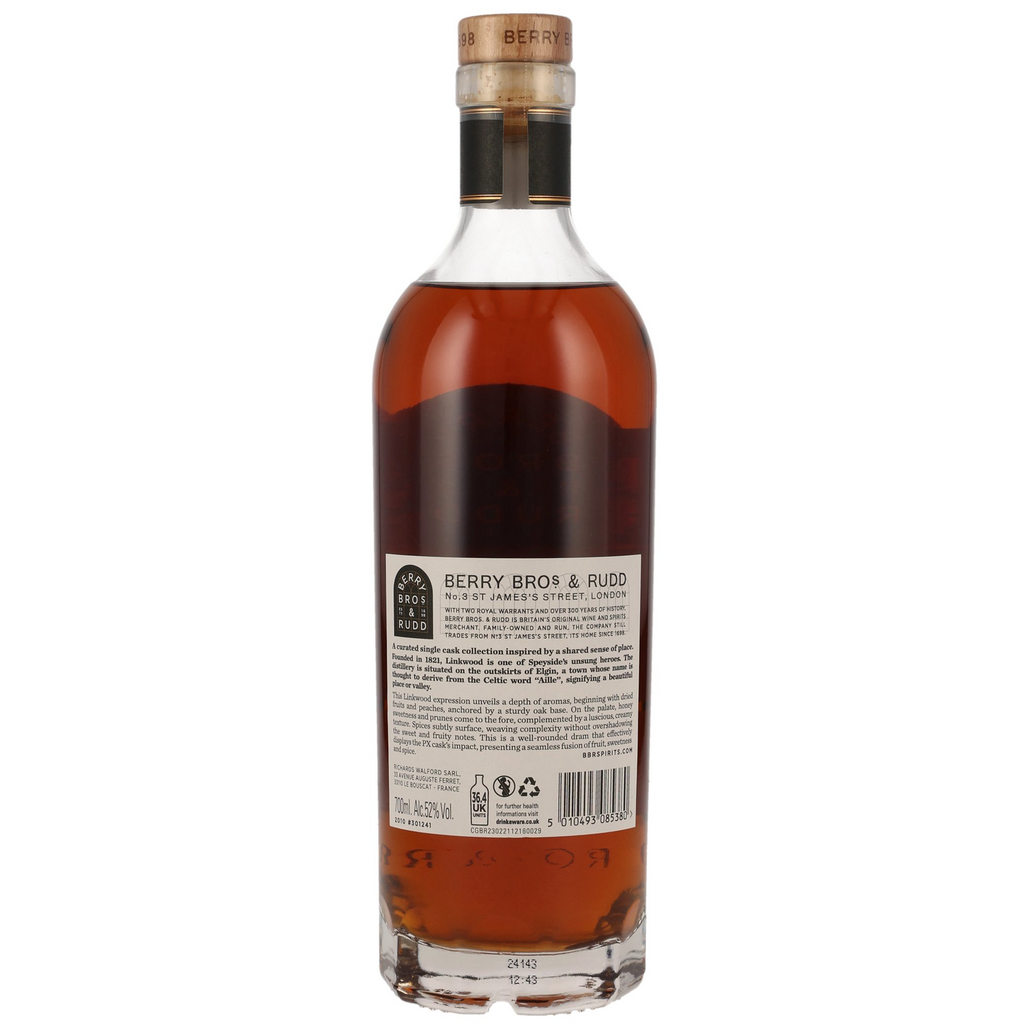 BERRY BROS. & RUDD - Linkwood 2010/2024 14 Jahre Cask #301241 Glens & Valleys - 52% Vol.