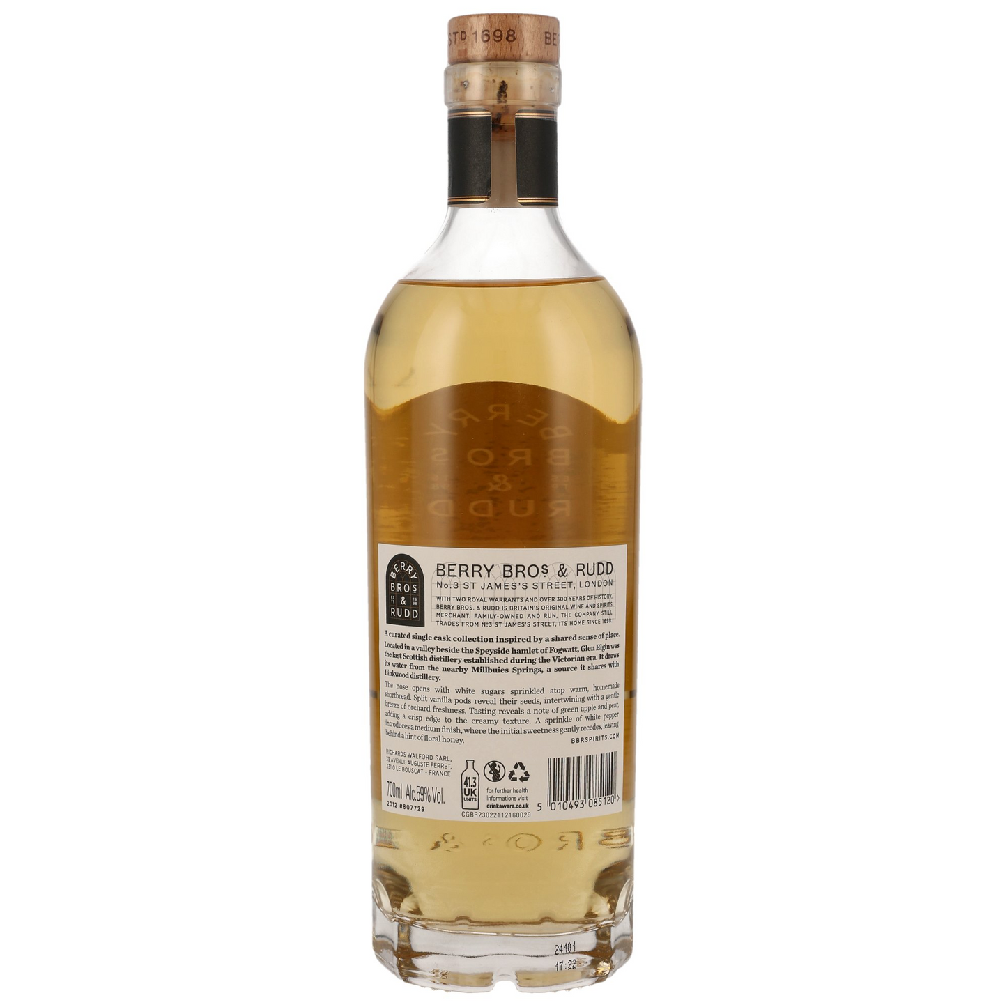 BERRY BROS. & RUDD - Glen Elgin 2012/2024 11 Jahre Cask #807729 Glens & Valleys - 59% Vol.