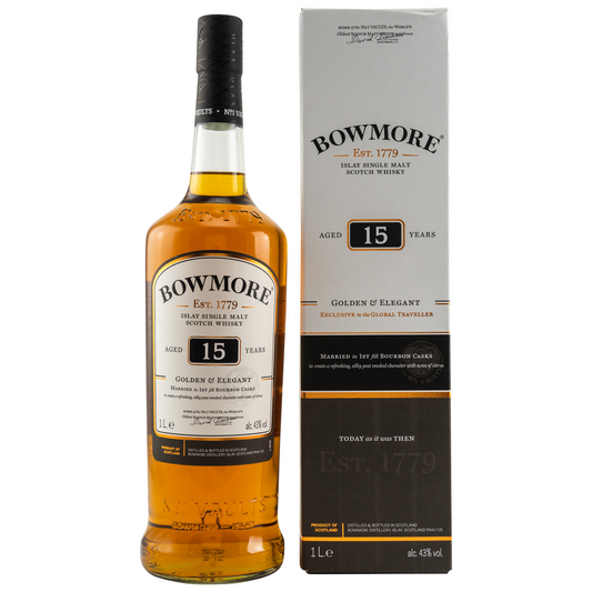 BOWMORE - 15 Jahre 1 Liter- 43%Vol.