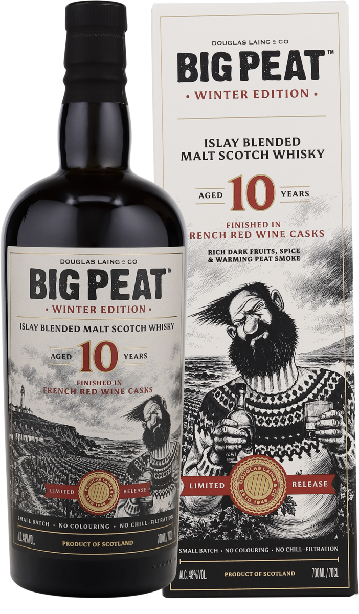 Big Peat 10 Jahre Winter Edition 2026 48% Vol. – Flasche und Geschenkpackung