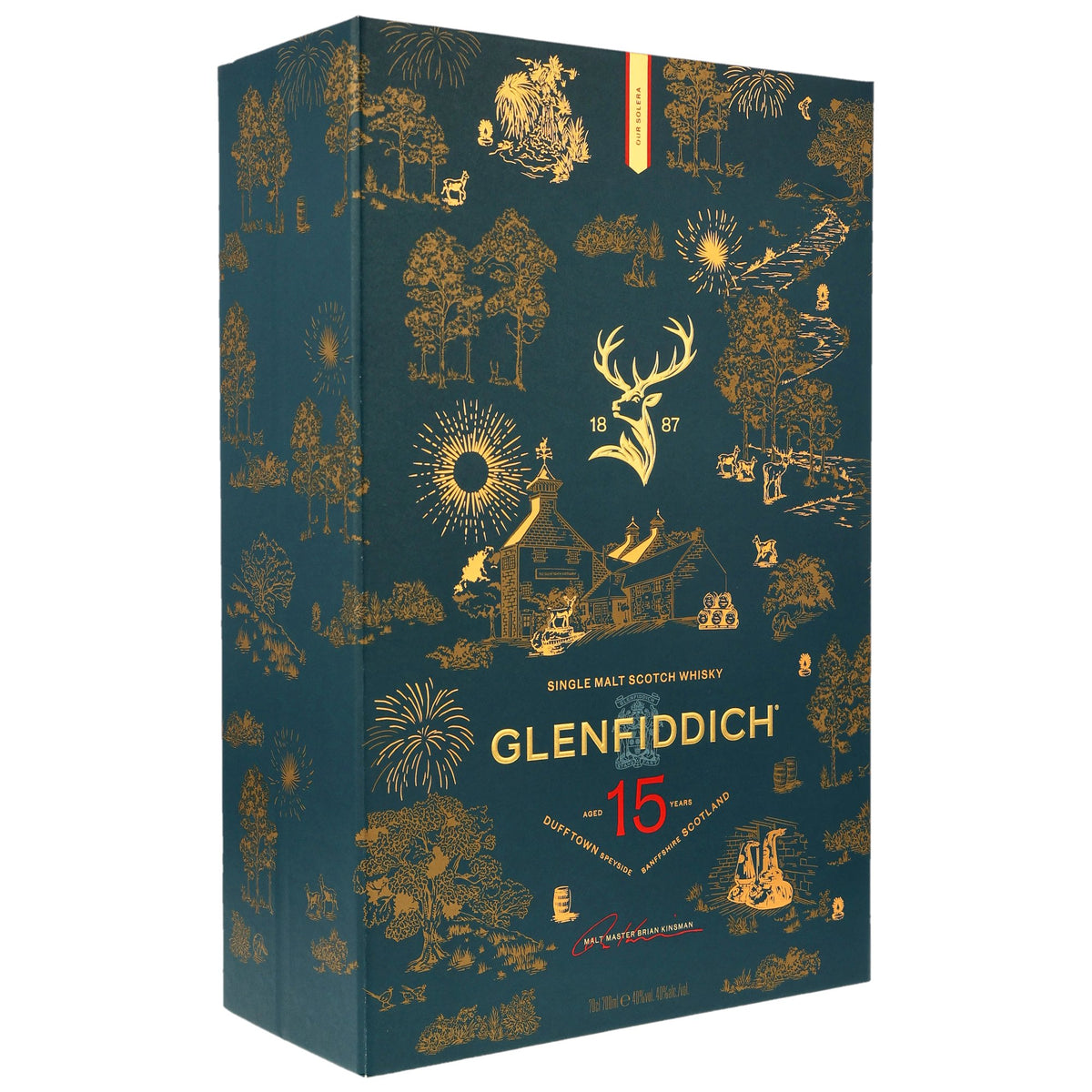 Glenfiddich 15 Jahre Solera Flasche im Geschenkset