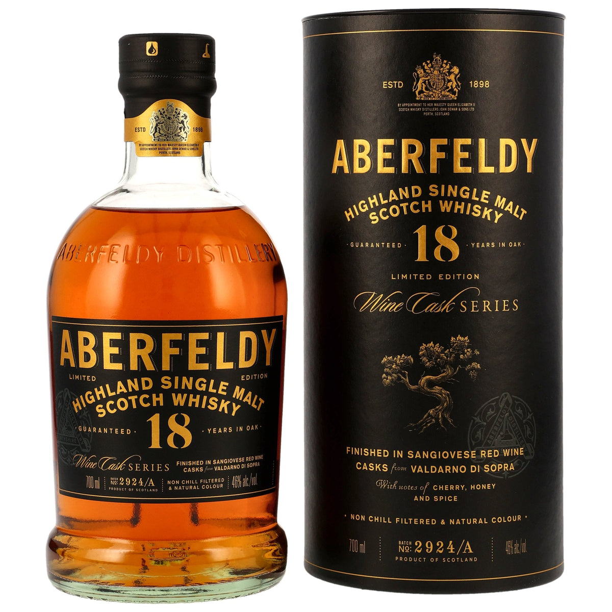 Schwarzbach Spirits Aberfeldy 18 Year Old Highland Single Malt Scotch Whisky with Sangiovese wine cask finish