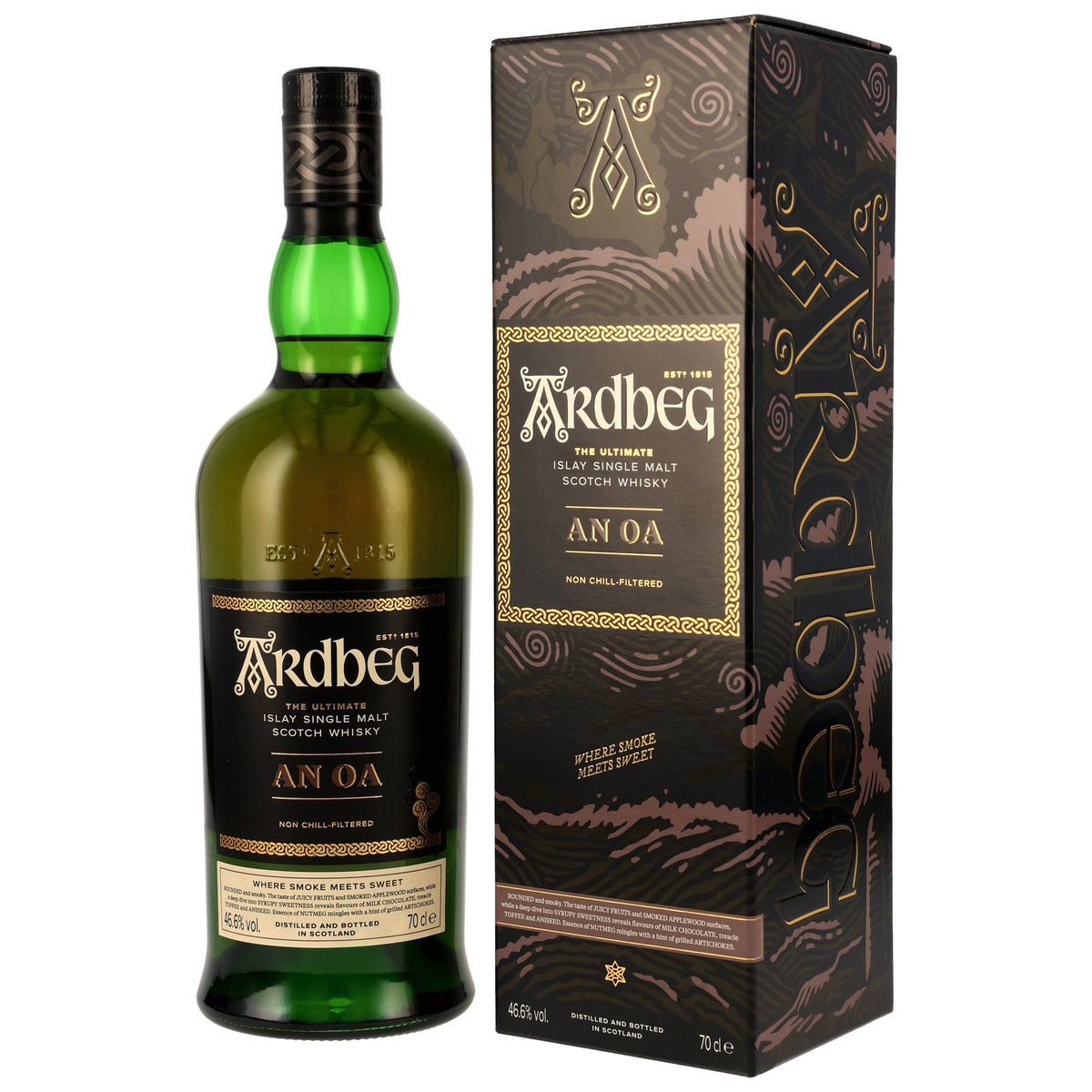 Schwarzbach Spirits Ardbeg An Oa Islay Single Malt Whisky in der neuen Geschenkverpackung mit 46,6% Vol.