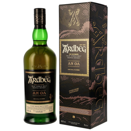 Schwarzbach Spirits Ardbeg An Oa Islay Single Malt Whisky in der neuen Geschenkverpackung mit 46,6% Vol.