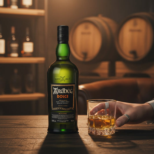 Ardbeg Dolce Single Malt Scotch Whisky in grüner Flasche mit Filmrolle-Motiv, 47,8% Vol., 70cl