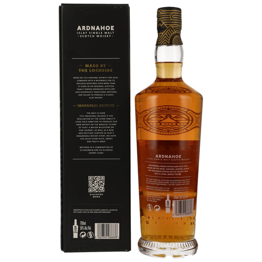 Schwarzbach Spirits Ardnahoe 5 Jahre Inaugural Release Islay Single Malt Whisky Flasche mit schwarzer Geschenkbox