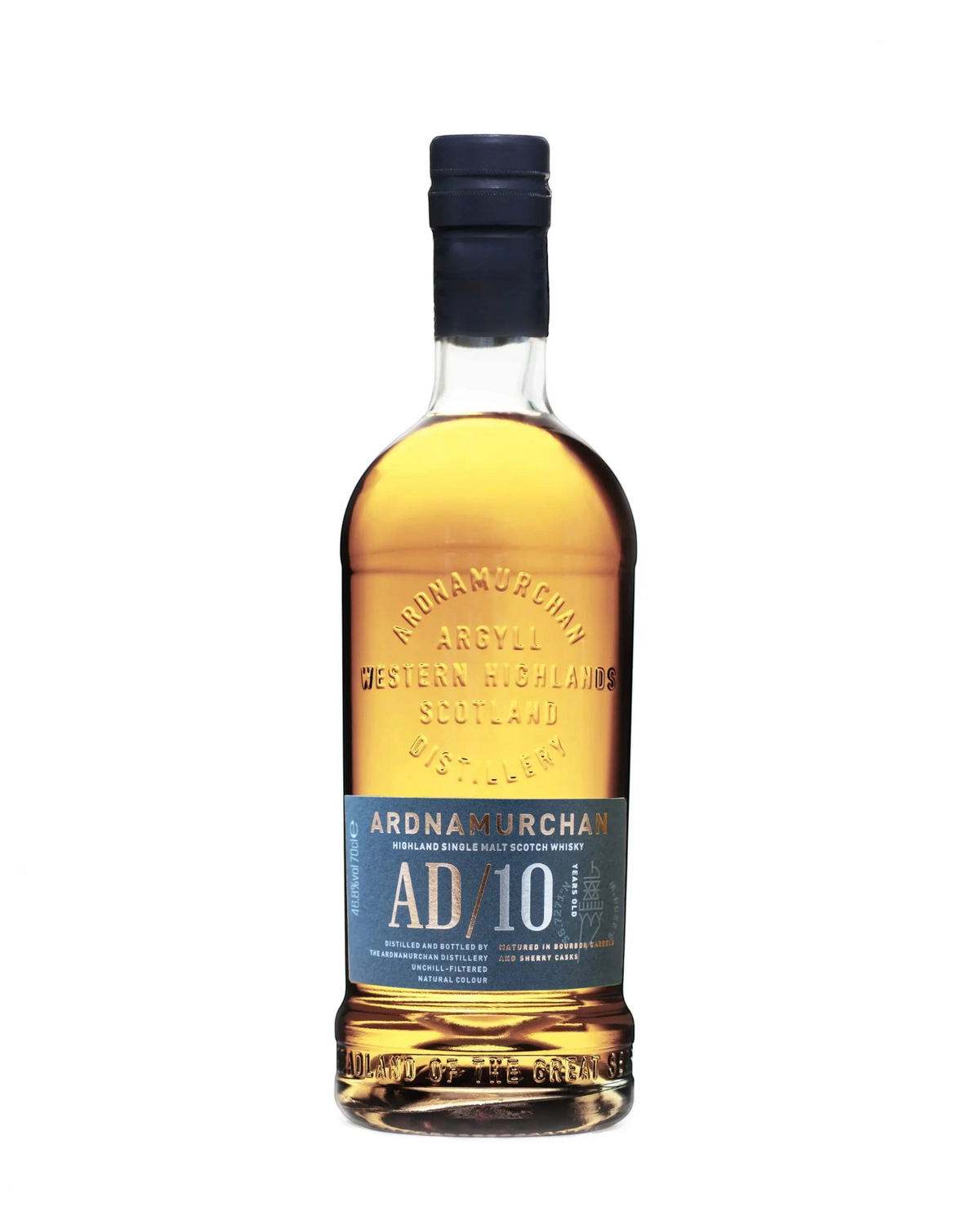 Schwarzbach Spirits Ardnamurchan 10 Jahre Highland Single Malt Whisky in der 0,7l Flasche mit blauem Etikett