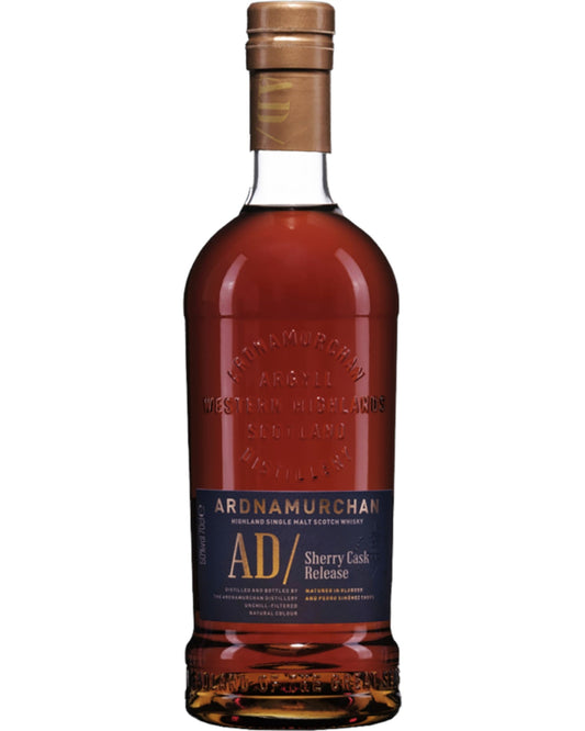 Schwarzbach Spirits Ardnamurchan Sherry Cask Highland Single Malt Whisky in einer 0,7l Flasche mit dunkler Farbe