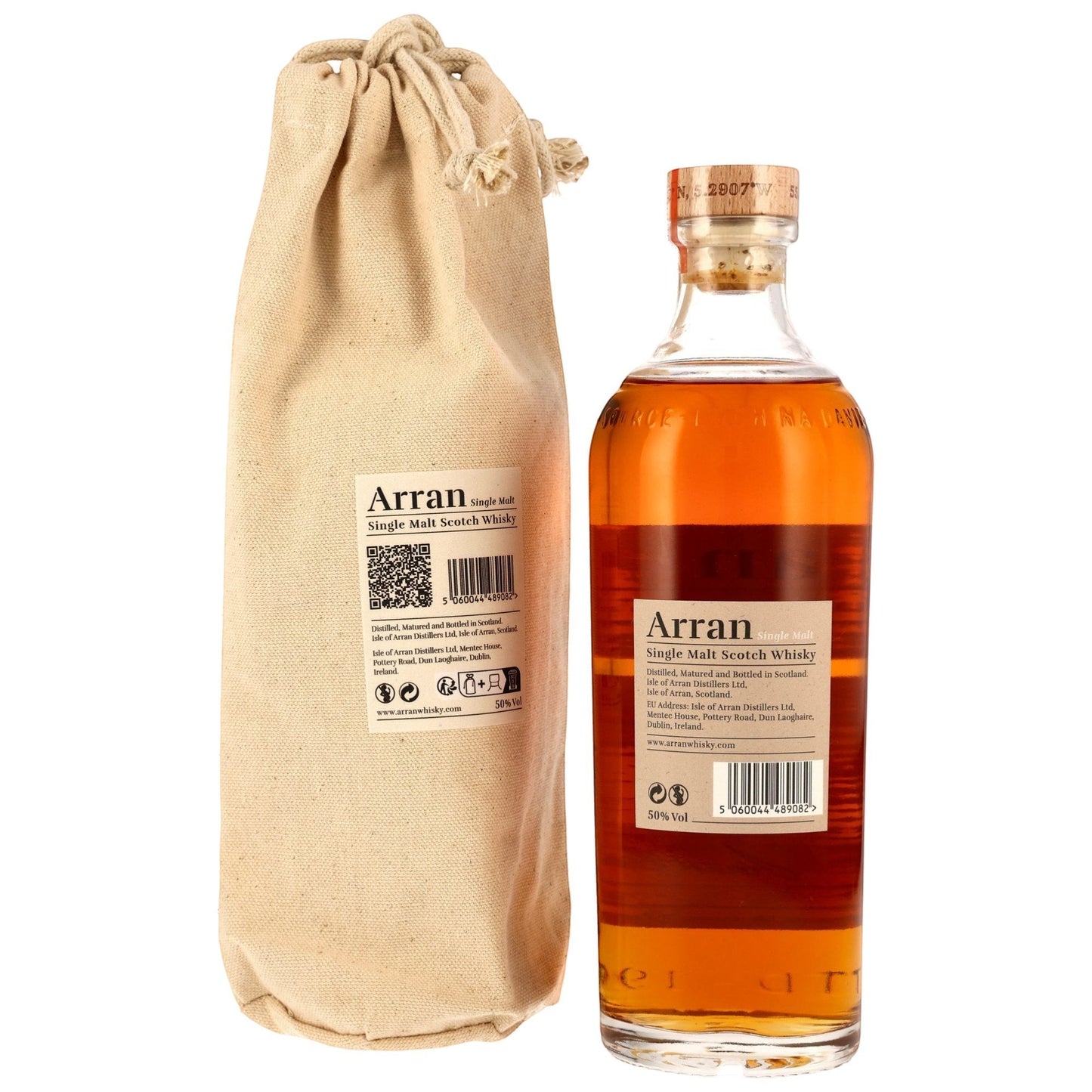 Schwarzbach Spirits Arran 12 Jahre Duero Discovery Signature Series #3 Whisky Flasche mit beigem Stoffbeutel
