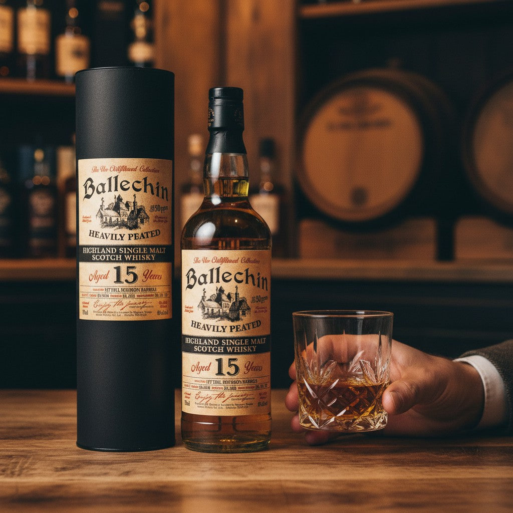 Schwarzbach Spirits Ballechin 15 Jahre Heavily Peated Single Malt Scotch Whisky in 1st Fill Bourbon Barrels, 46% Vol.