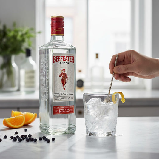 Schwarzbach Spirits Beefeater London Dry Gin Flasche mit 40% Vol. und 0.7L Inhalt, klassisch und frisch im Aroma.