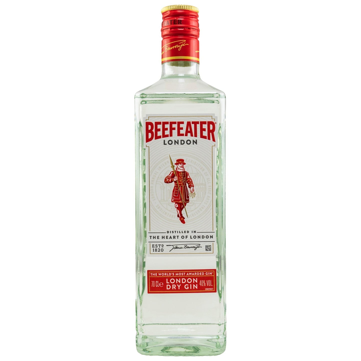 Schwarzbach Spirits Beefeater London Dry Gin Flasche mit 40% Vol. und 0.7L Inhalt, klassisch und frisch im Aroma.