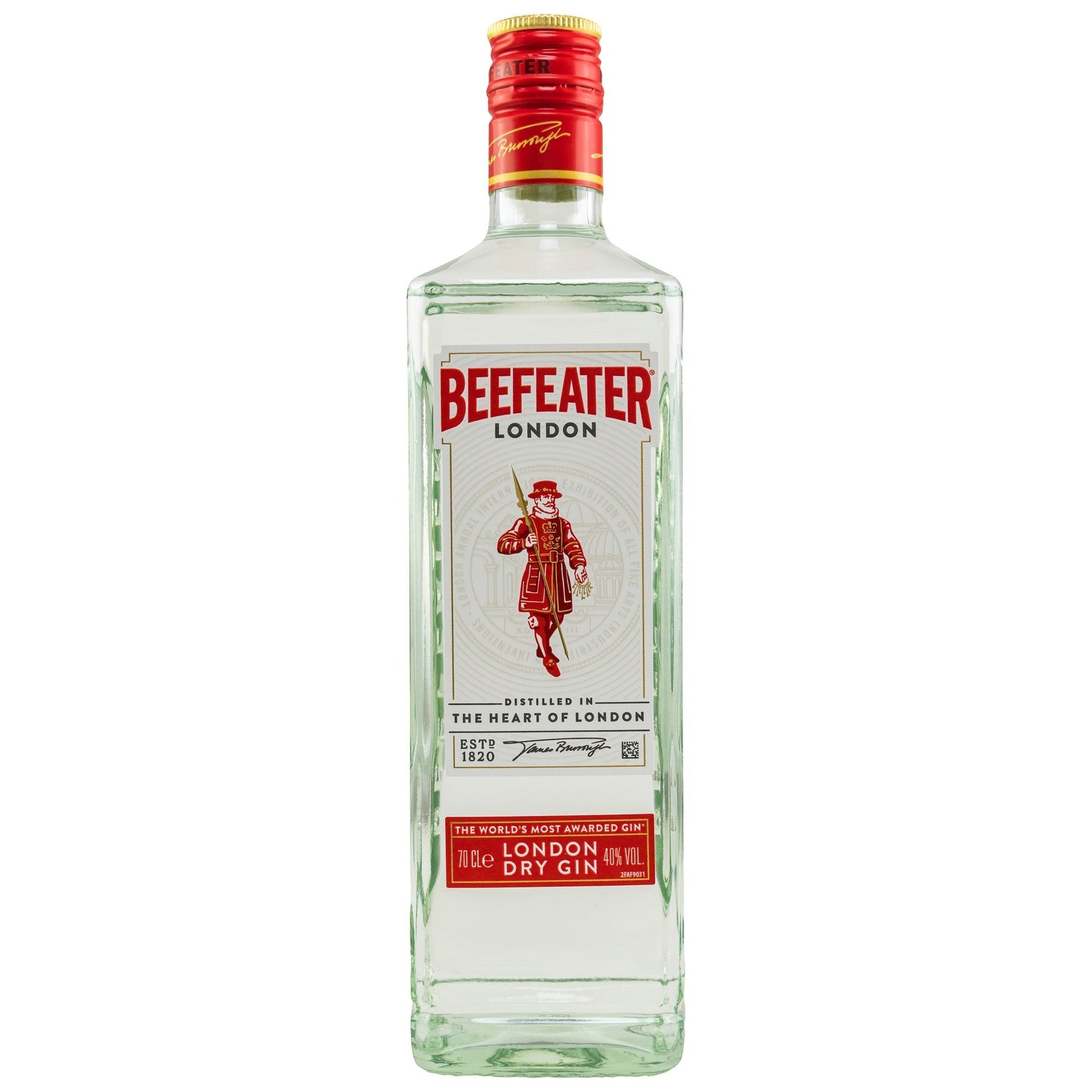 Schwarzbach Spirits Beefeater London Dry Gin Flasche mit 40% Vol. und 0.7L Inhalt, klassisch und frisch im Aroma.