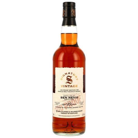 Schwarzbach Spirits Ben Nevis 10 Jahre Signatory Vintage 100 Proof Edition #80 Whisky in einer 0,7l Flasche