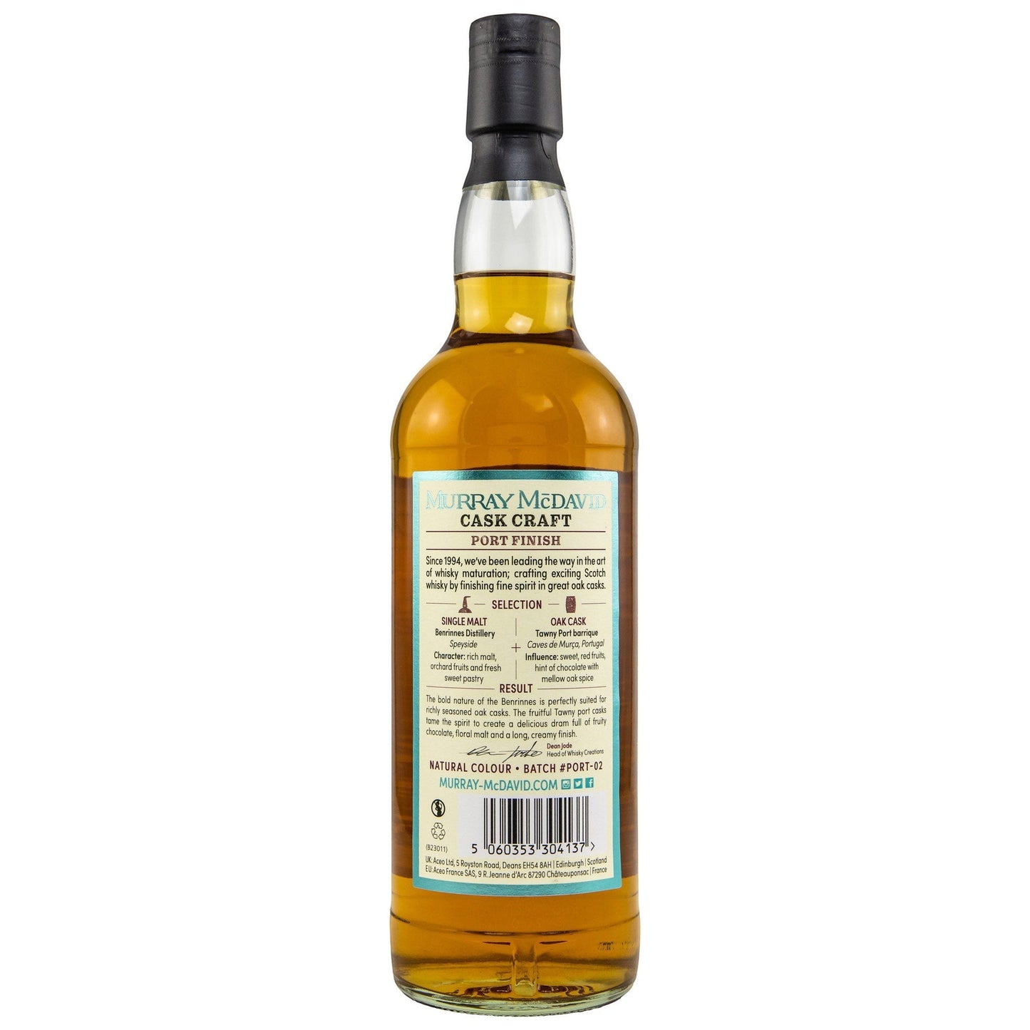 Schwarzbach Spirits Benrinnes Murray McDavid Single Malt Whisky mit Tawny Port Cask Finish in der 0,7l Flasche