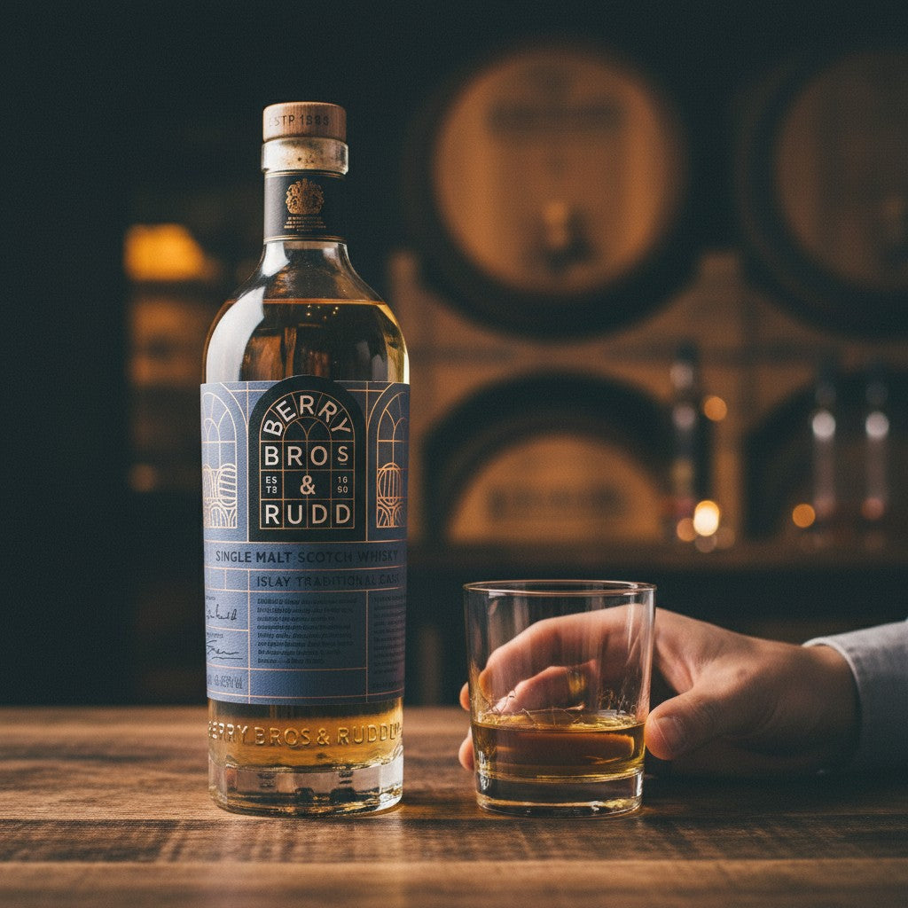 Schwarzbach Spirits Berry Bros. & Rudd Islay Traditional Cask Single Malt Scotch Whisky, 45,3% Vol., 0.7L, goldfarben, mit Torfrauch und Fruchtnoten