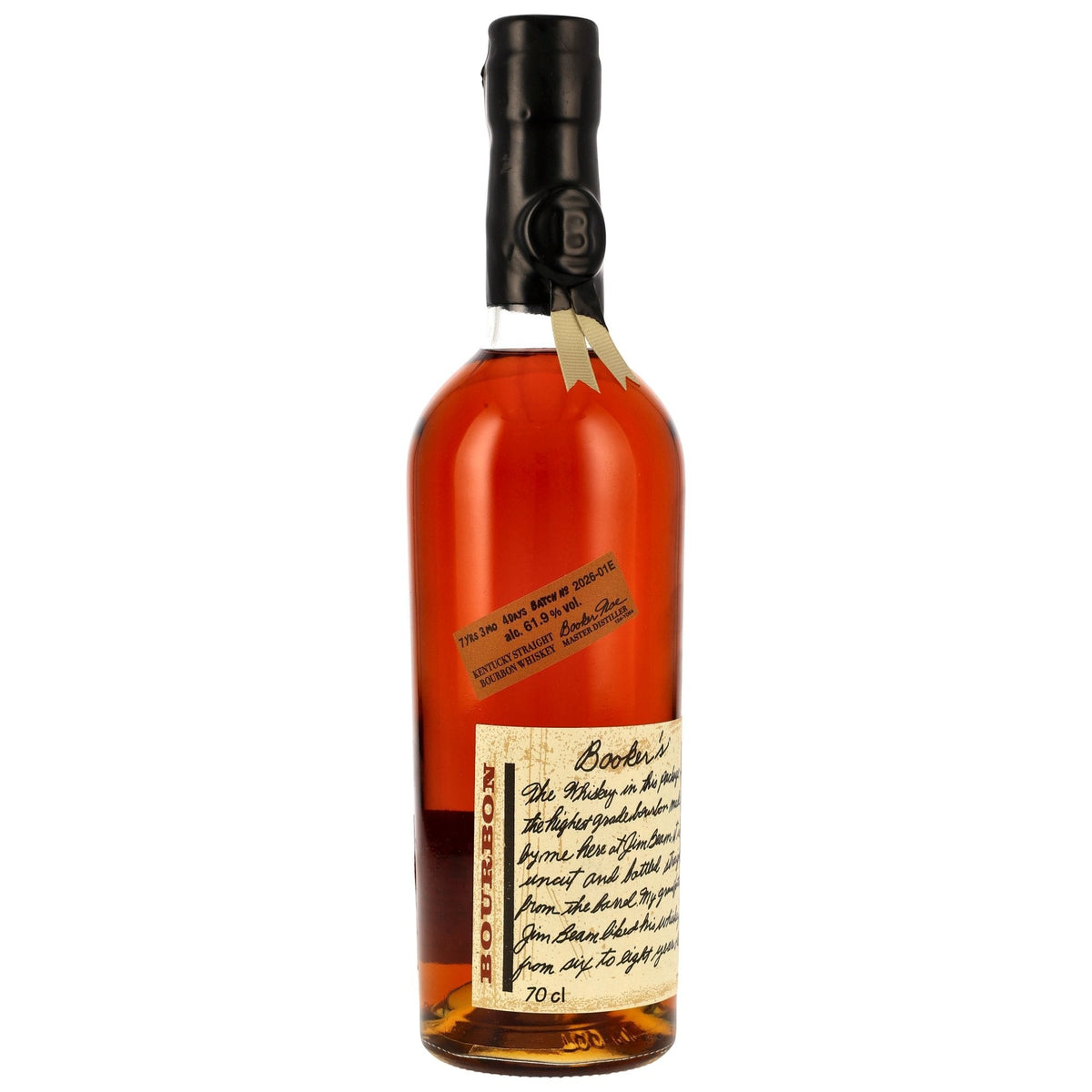 Schwarzbach Spirits Bookers 7 Jahre Kentucky Straight Bourbon Whiskey in einer 0,7l Flasche mit Wachssiegel