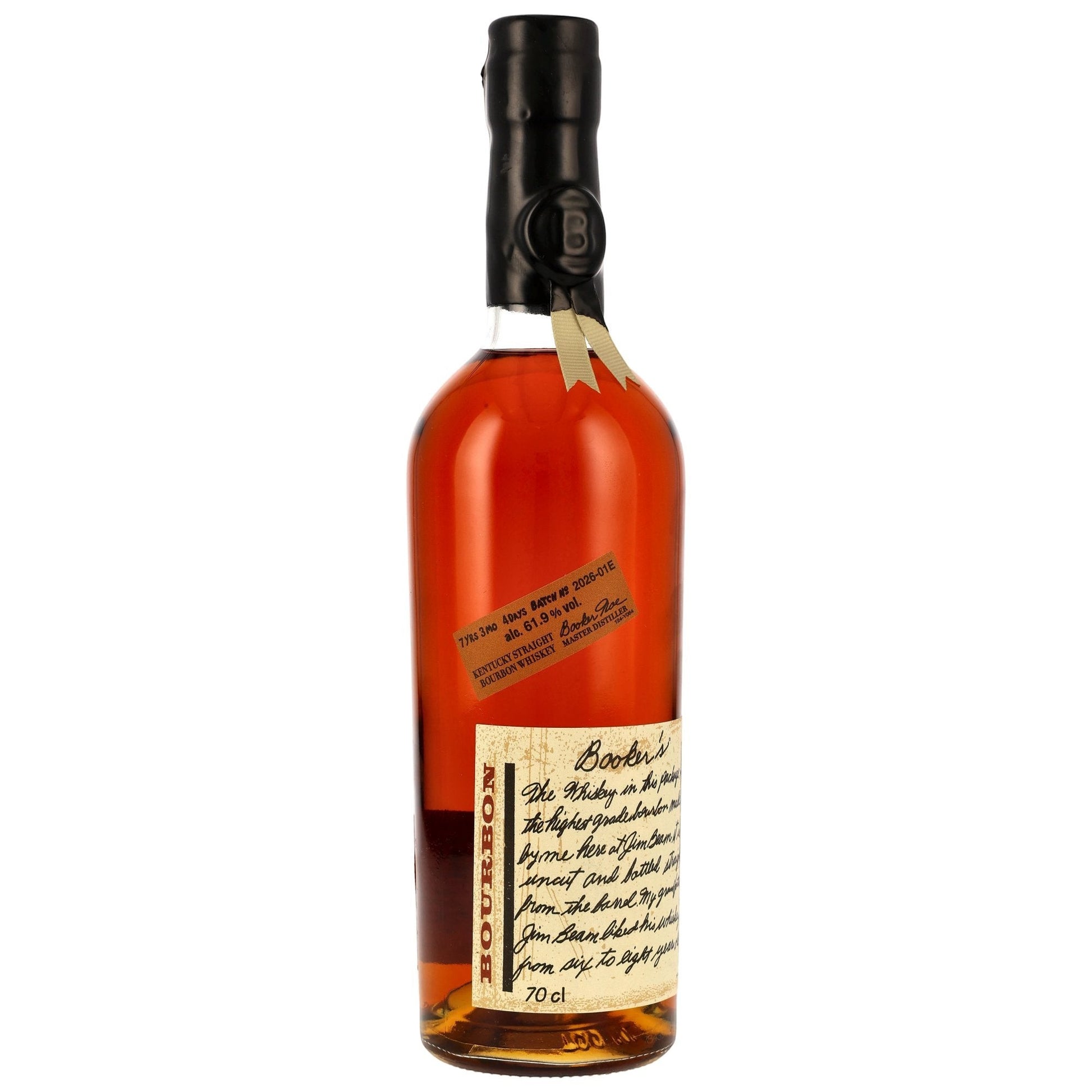 Schwarzbach Spirits Bookers 7 Jahre Kentucky Straight Bourbon Whiskey in einer 0,7l Flasche mit Wachssiegel