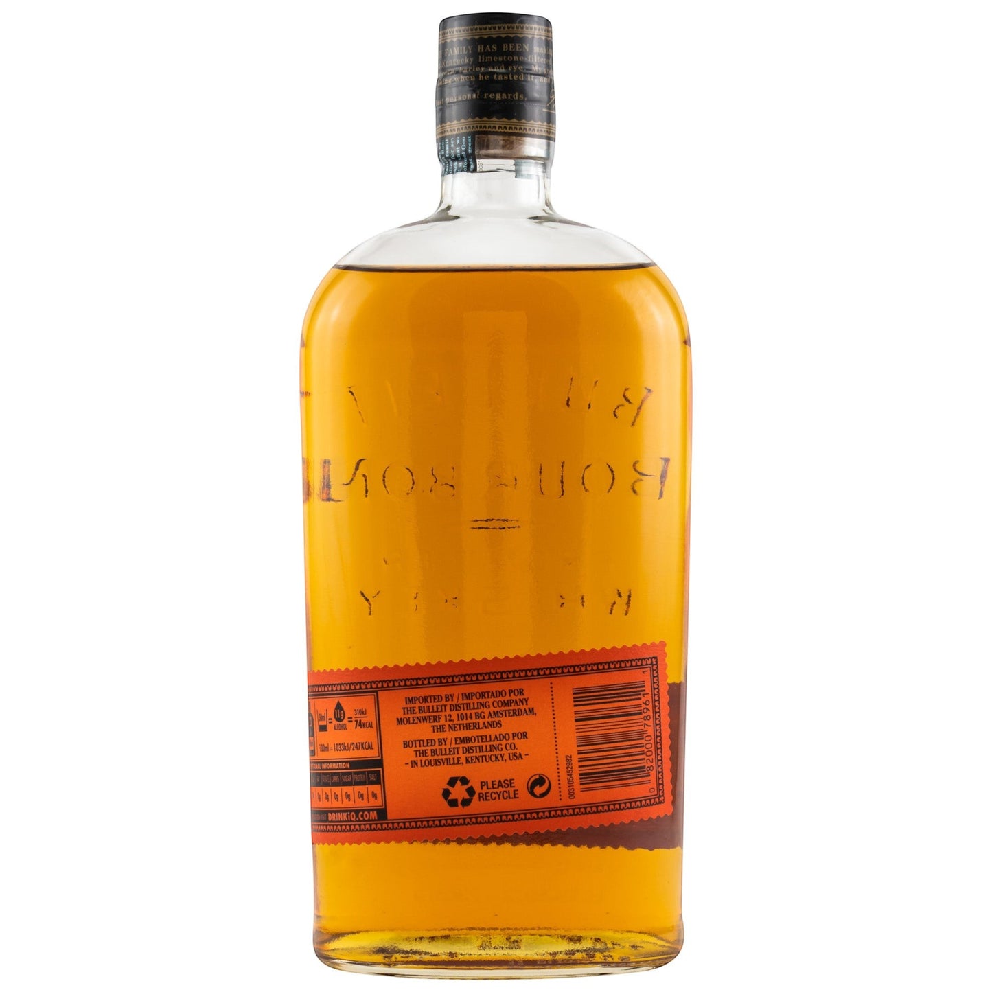 Schwarzbach Spirits Bulleit 90 Frontier Whiskey, 45% Vol., 0.7L. Amberfarbener Bourbon mit süßen Karamell- und Vanillenoten, würzigen Eichenholz- und Roggenaromen.