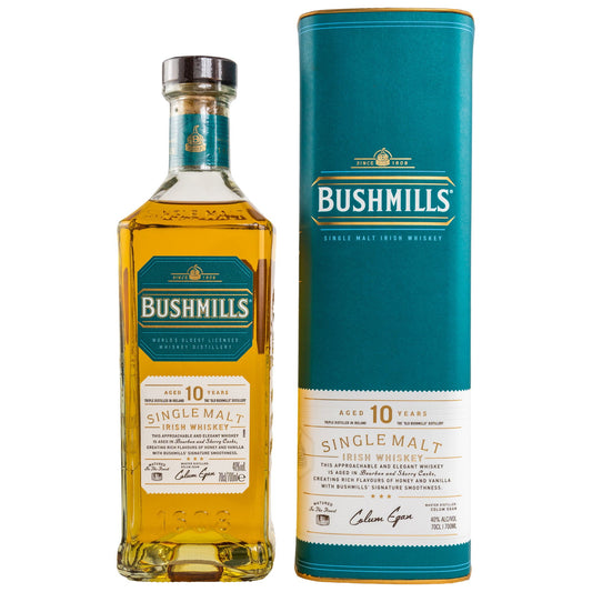 Schwarzbach Spirits Bushmills 10 Jahre Single Malt Irish Whiskey Flasche mit passender Geschenkverpackung